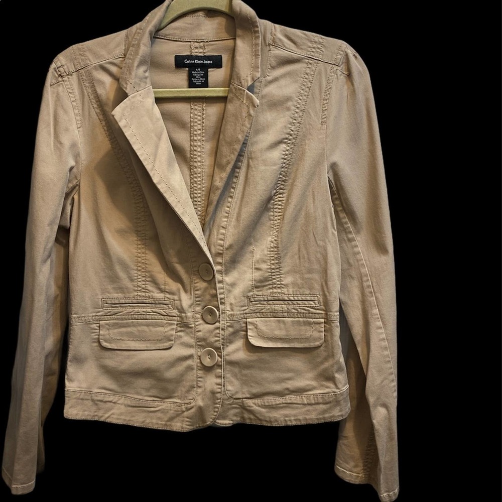 Calvin Klein Denim Jeans Jacket Beige